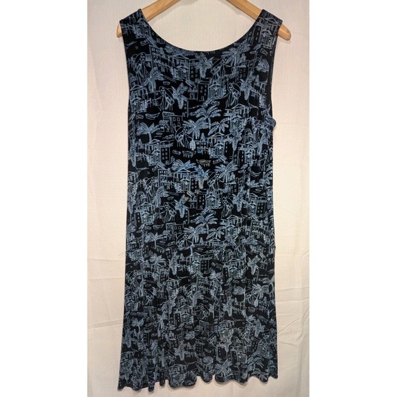 Chico's Travelers Acetate Lady on Vacation Novelty Print Knee Length Dress 3/XL‎ - Picture 4 of 5